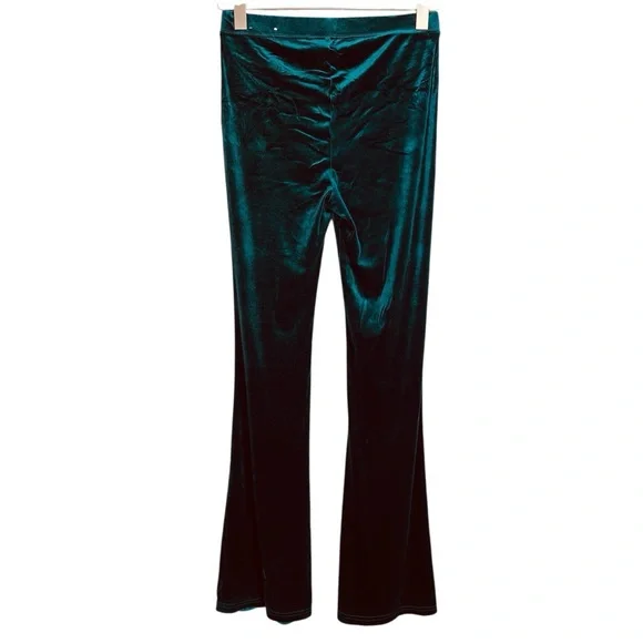 American Eagle Green Velvet Flare Leggings - Picture 4 of 9